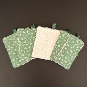 Lot de 5 cotons démaquillants feuilles (10x10cm)